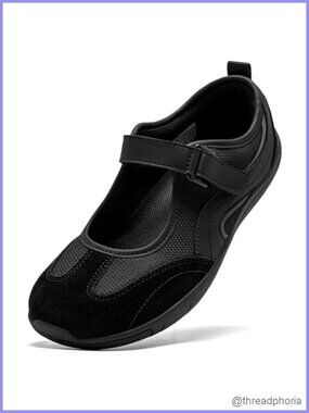 Wide Toe Box Mary Jane Flats Slip On Comfortable Walking Shoes